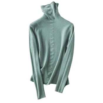 

2020 autumn wave drum pile pile collar cashmere sweater women's slim bottoming shirt pullover long-sleeved
