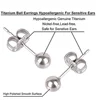 3-8mm Simple Ball Earrings Titanium Stud Earring Multi Ear Piercing Jewelry Gothic Men Women Girls Anti Allergic Body Accessory 5