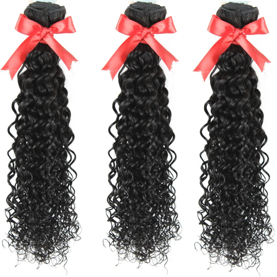 

Water Wave Hair Remy Hair Weave Indian Human Hair Extensions 3 Bundles 8-30inch Natural Color No Shedding No Tangle