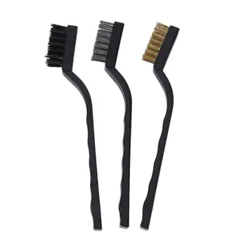 

Stainless Steel Rust Brush Brass Cleaning Polishing Detail Metal Brush Wire Toothbrush Cleaning Tool Family Kit 3Pcs
