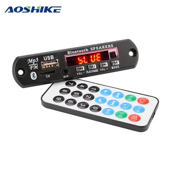 

AOSHIKE DC12V/5V MP3 Decoder Board Bluetooth 4.2 Audio Decoding APE FLAC MP3 WMA WAV TF USB Sound Aux Microphone DIY Module