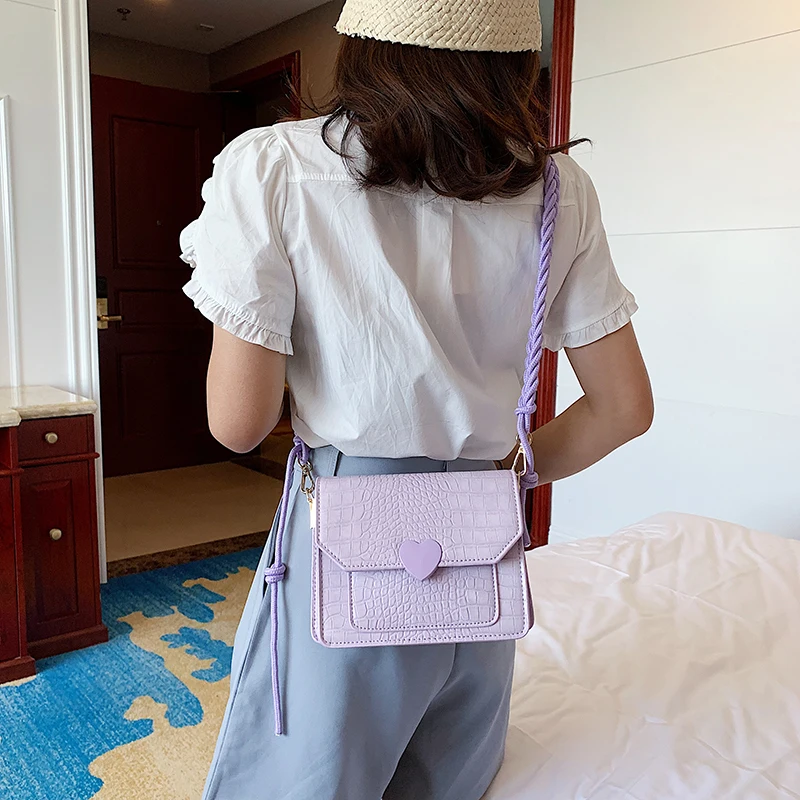 

2020 Summer New Female Bags Shoulder Bag Casual Sac A Main Solid Color Pu Ladies Bags Stone Grain Crossbody Small Square Bags