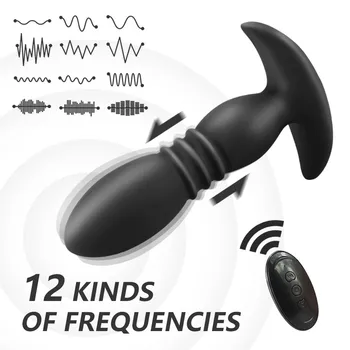 Vibrator Anal Plug Men Male Prostate Massager Wireless Thrusting Butt Plug Dildo Vibrators Women's Stopper Sex Toy for Men Woman 3