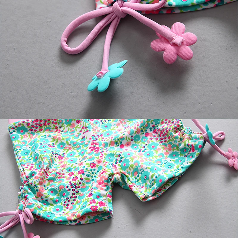 Pink Floral Sun Hat 3-Piece Girl Swimwear Children Toddler Baby Swimsuit Kids 2-Piece Swimming Long Sleeves Swim Wear Suit girls swimsuit