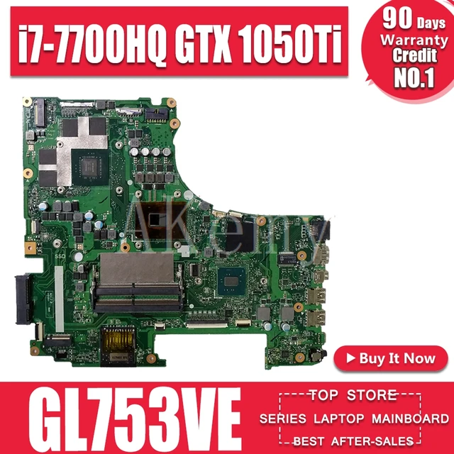 $US $445.27  GL753VD Motherboard Main Board REV: 2.0 w/ GTX 1050Ti 4G GPU + i7-7700HQ 2.8Ghz CPU for Asus ROG GL