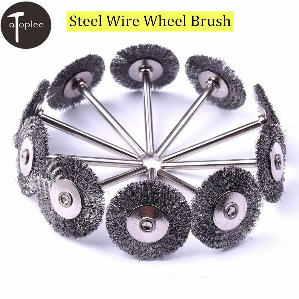 Steel Wire Brush Polishing Wheels Set DIY For Rotary Tool Drill Bit 10PCs/set 