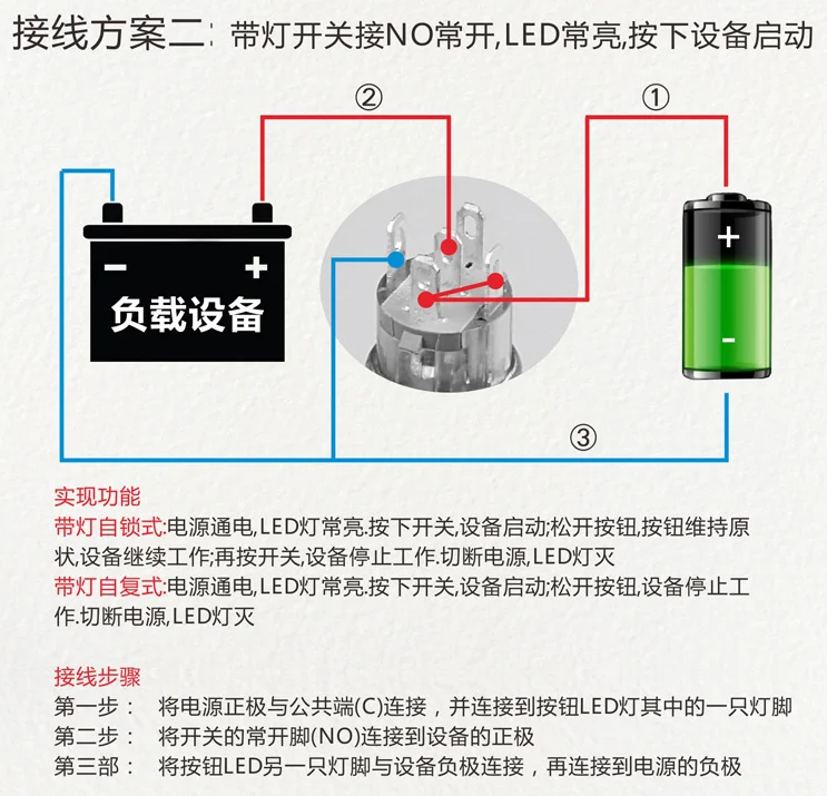 Customize various symbols 16mm Metal Push Button Switch  press button Self-reset 1NO  Flat head  Momentary With indicator light