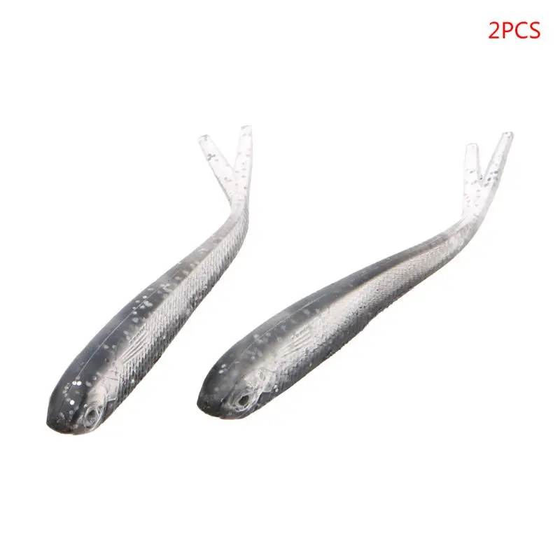 2pcs 75mm 2 2g Мягкая колюшка Lure Fluke Морская Рыбалка приманки снасти L9BD|Наживки| |