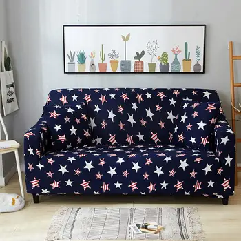 

46 Blue Christmas Stars Sofa Slipcovers for Home Decorative Living Room Spandex Soft Stretch Durable Soft Furniture Protector