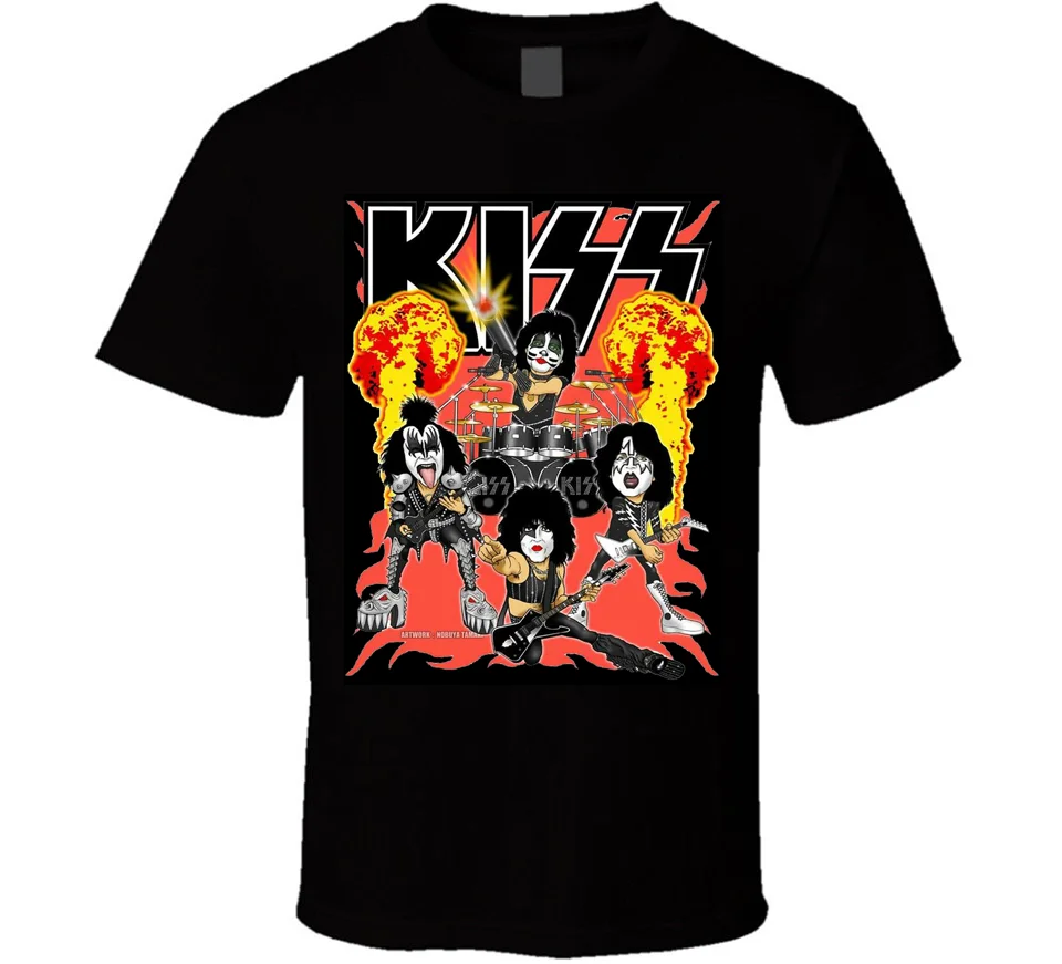 Рождественская футболка с музыкальной группой Kiss Официальная Лицензированная