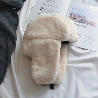 Winter Hat Fur Hat Wool Hat Knitted Earflap Hat Army Military Hat Women's Hat Winter HaTt Ushanka Hat Female Thicken Cold Cap Warm Windbreak Warm Pilot Cap Earflaps winter hat,fur hat,wool hat,knitted earflap hat,army military hat