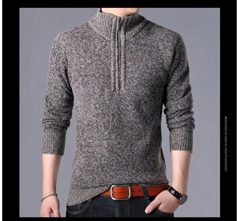 SUKIWML Pull men модные Camisolas Homem зимние мужские свитера высокого качества пуловеры мужские свитера на молнии с v-образным вырезом мужские Pull Homme