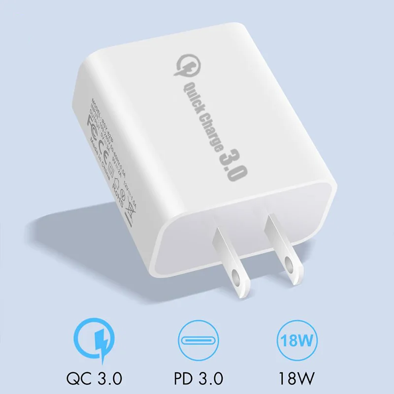 18 Вт QC 3,0 быстрое зарядное устройство EU/US вилка USB зарядное устройство адаптер для iPhone11 7 8 для samsung для huawei mate 30 Планшет настенный USB адаптер