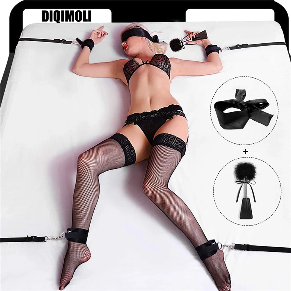 Bed BDSM Bondage Restraints Sex Flirting Handcuffs Limbs Bound Set Couples Fetish Training Slave SM Game Toys | Красота и здоровье