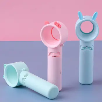 

Mini USB Charging Handheld Bladeless Fan Cute Cartoon Air Conditioning Blower 28TE