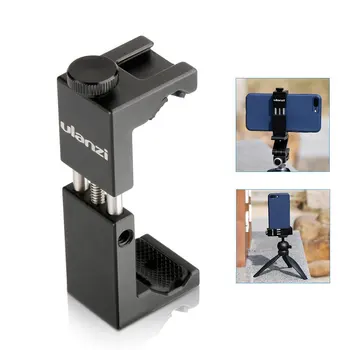 

Ulanzi ST-02S Aluminium Smart Phone Tripod Mount Clamp Holder with Hot Shoe w Handle Rig Clipper for Vlogging Fillmaking