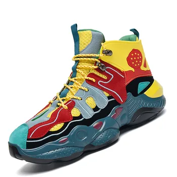 

VSIOVRY Autumn Winter Sneakers Men Thick Bottom Damping Sport Shoes Men Walking Fitness Sneakers High Top Running Shoes for Mens