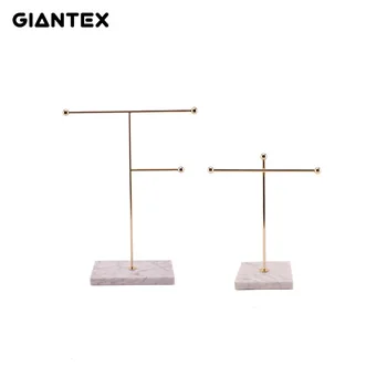 

GIANTEX Metal Marble Jewelry Rack Decoration Stand Gold Necklace Earring Display Show Rack Home Decorative Shelves Home Decor