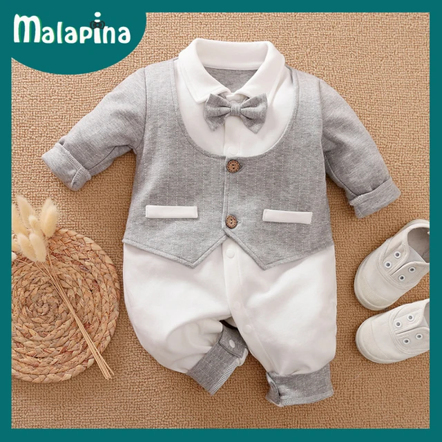 Malapina Baby Boy Romper Kids Summer Spring 0-24M Age Infant Gentleman Toddler Newborn Outfits Baby Girls Clothes 2021 30334 S7