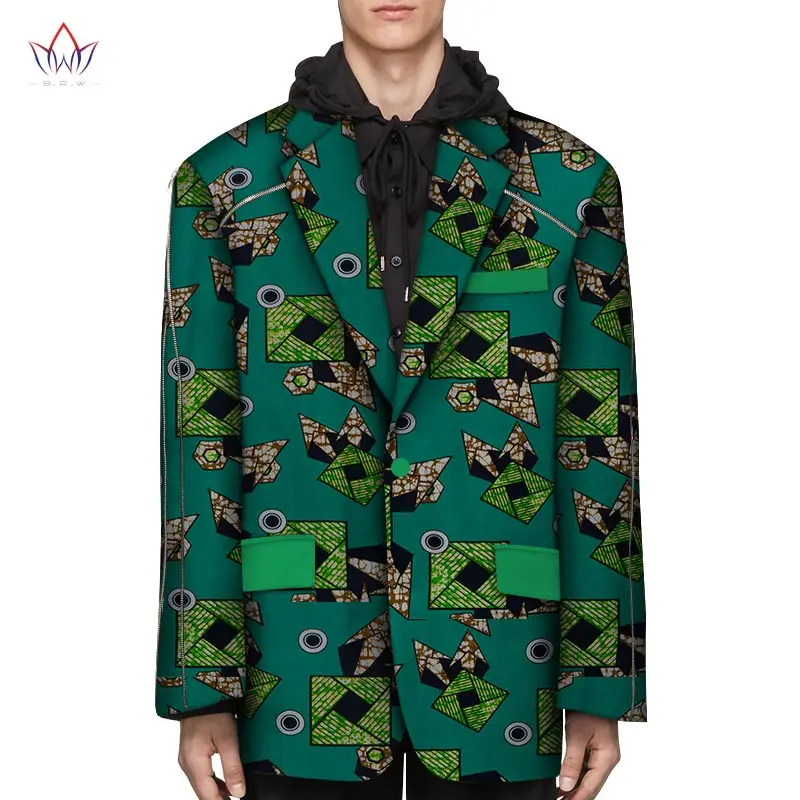 

Men African Clothes Print Blazer Jackets Long Sleeve One Button Causal Men Ankara Fashion Zip Blazer African Men Clothes WYN1180