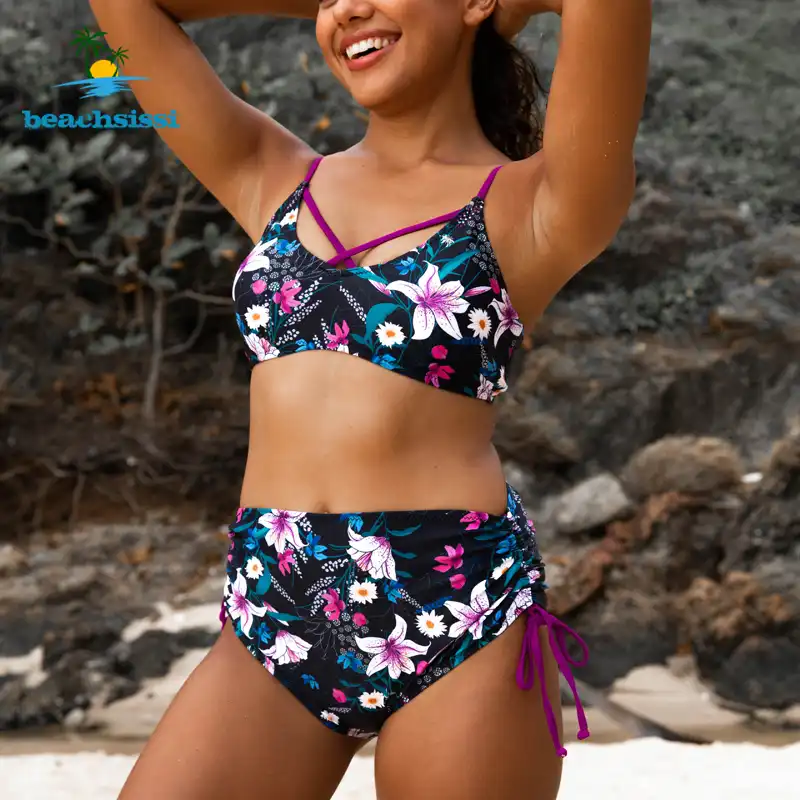 Beachsissi High Waisted Flower Print 
