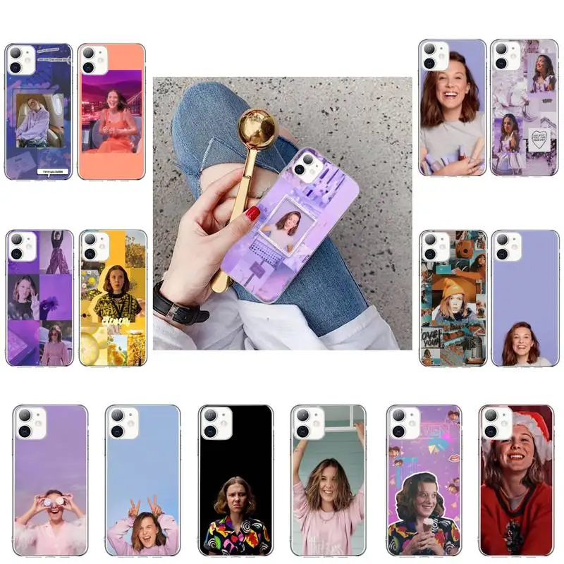 YNDFCNB Millie Бобби коричневый мягкий чехол для телефона iphone 13 X XS MAX 6 6s 7 7plus 8 8Plus 5 5S SE 2020