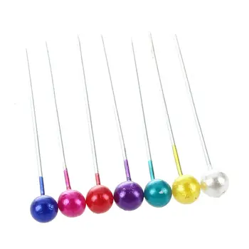 

Multicolor Faux Pearl Bead Needlework Sewing Crafts Ball Head Pin Needles 70 Pcs