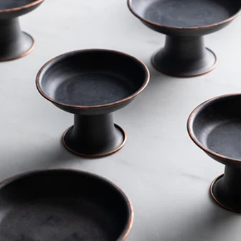 

KINGLANG Vintage Creative Cake Dinner Plate Gifts Home Fruit Bread Dried Nut Dish Wrought Iron Tray Tableware Dessert Plate