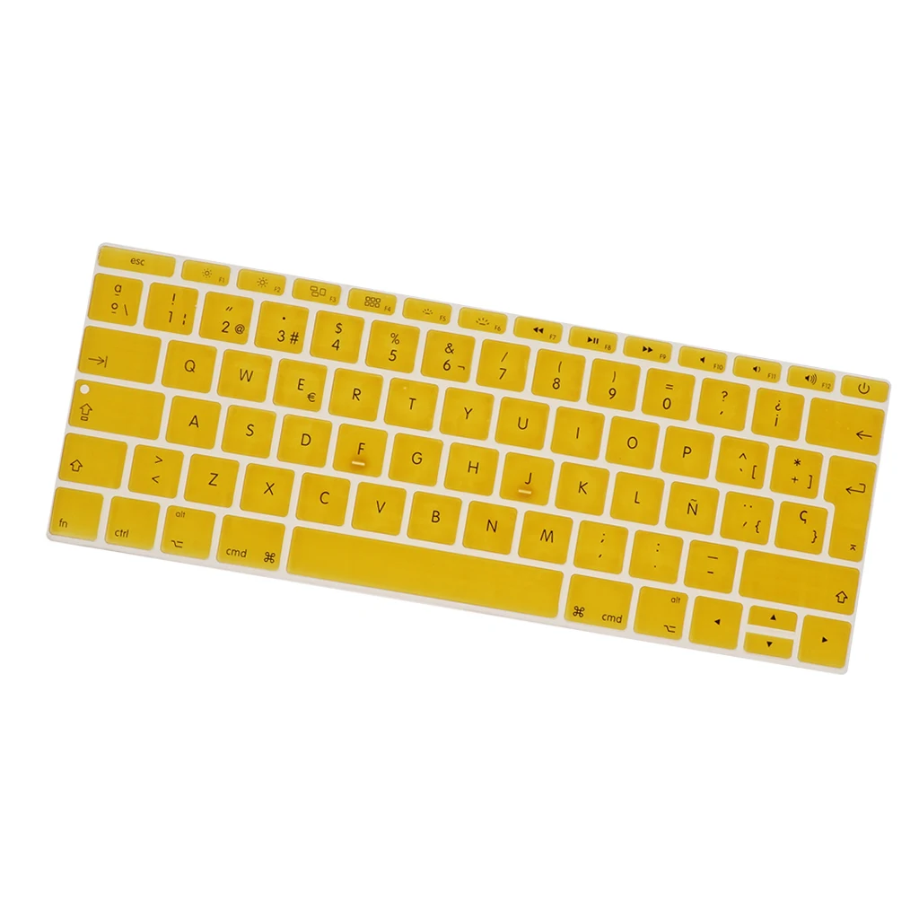 Soft-Touch Thin Waterproof Washable Silicone Keyboard Protector Spanish Phonetic Keyboard Film European Fits for 12inch Macbook