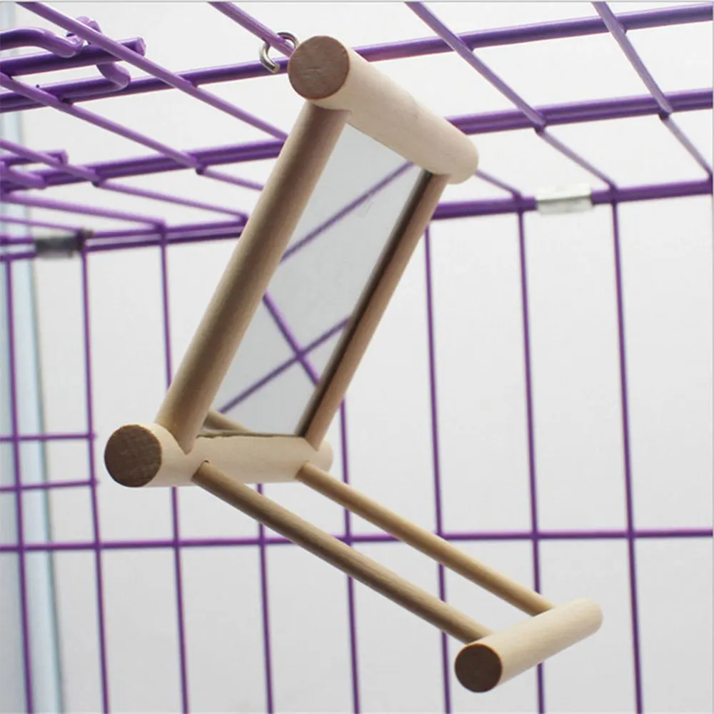 Подставка для зеркала заднего вида деревянная игрушка для птиц для попугаев игрушки товары для домашних животных Подарочная платформа держатель Cockatiel зеркала смешной декор Мода