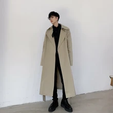 MIXCUBIC весенний корейский стиль классический большой Тренч с лацканами мужской длинный секционный Повседневный свободный ветровка для мужчин S-XL