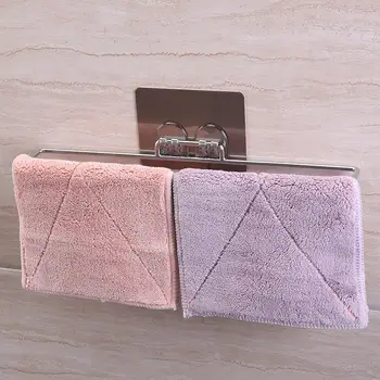 

Household Non-marking Towel Holder Wall Mounted Hanger Organizer Storage Rack Shelf Accessories Free of Punch