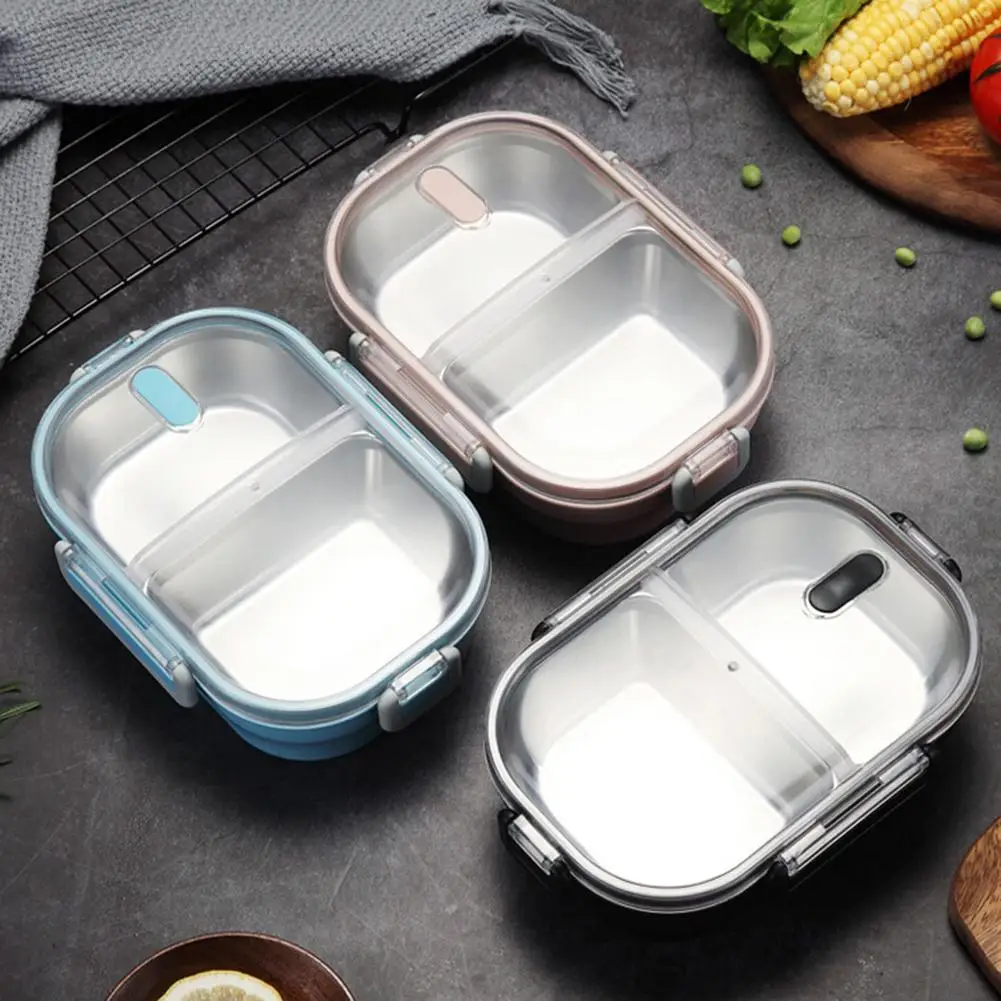 

Hot Portable Stainless Steel Leak-proof Bento Insulation box in Lunch Box containers with compartments Food Storage Case Contain