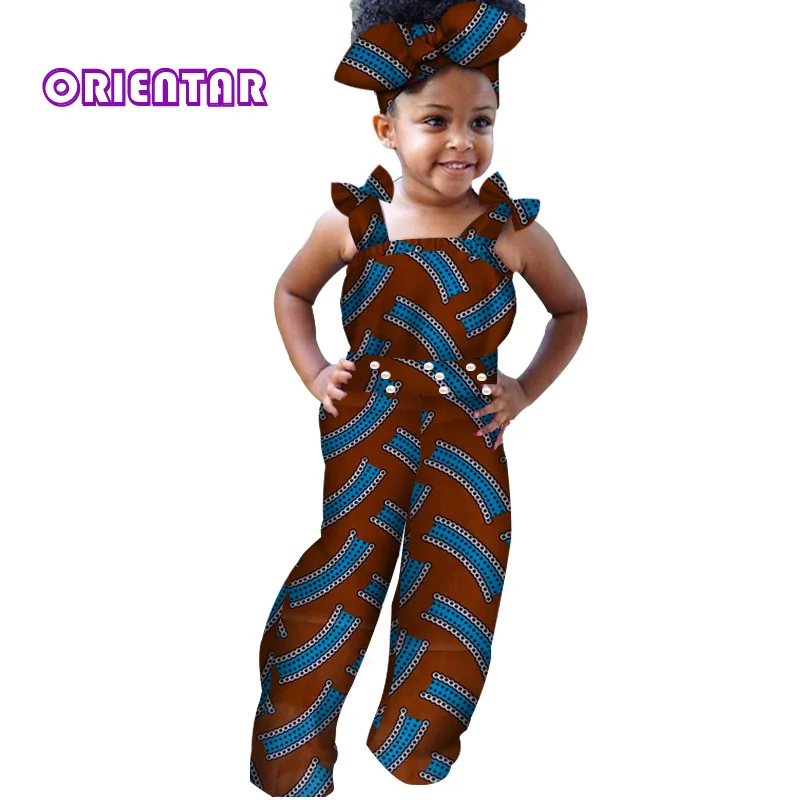 Одежда в африканском стиле для детей; длинный комбинезон для маленьких девочек; Детский комбинезон без рукавов с принтом в африканском стиле; одежда в африканском стиле; WYT216 - Цвет: 15