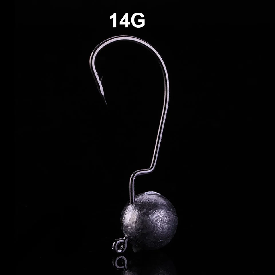 14g WALK FISH 5 шт./лот широкий кривошипный офсетный свинцовый крючок для рыбалки джиг голова рыболовный крючок для Мягкая приманка в виде червей 3,5 г-14 г колючий карп рыболовные крючки - Цвет: 14g