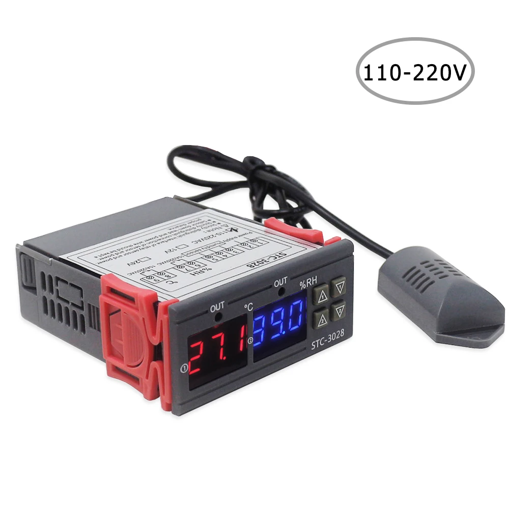 110-220V KKmoon цифровой регулятор влажности воздуха термометр измеритель влажности Метеостанция со встроенным датчиком реле контактного датчика - Цвет: 110-220V