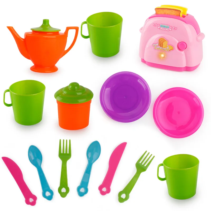 

Children Model Mini Small Appliances Play House Rice Cooker Bread Machine Meat Grinder Kitchen Tableware Packaged Combination