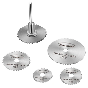 

6pcs/Set Portable HSS Mini Saw Blade Circular Cutting Disc Power Tools Accessories Wood Metal Cutting Blade For Dremel