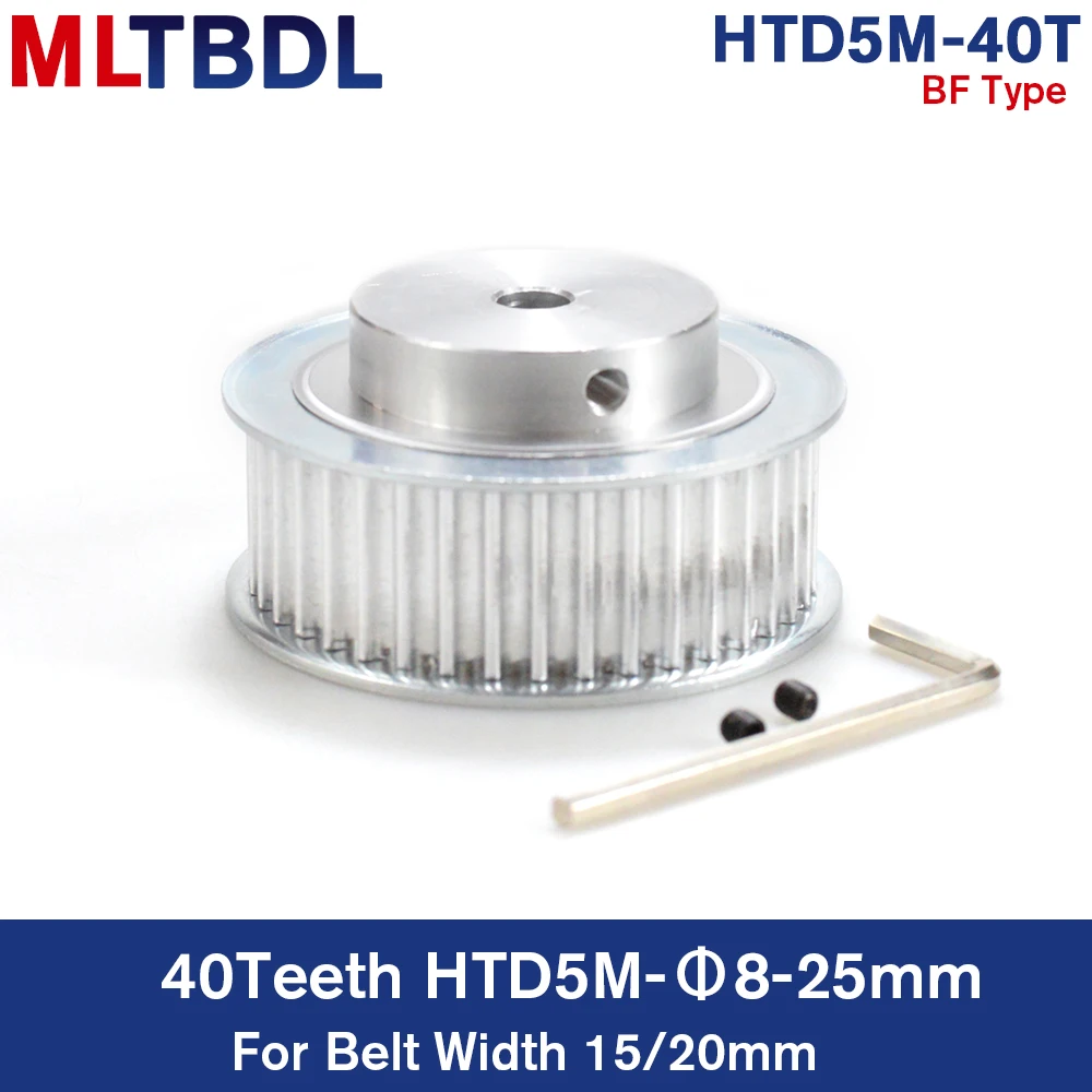 Timing Pulley 5M BF Type 40T Inner Bore 8/10/12/14/15/16/17/20/22/24/25mm 40Teeth 5mm Pitch 16/21mm width HTD