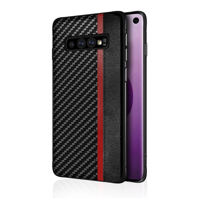 Чехол ETIMGA для samsung Galaxy S10 S9 S8 Plus S10E, кожаный мягкий чехол из искусственной кожи для samsung Galaxy Note8 Note9 Note10 Plus, модный - Цвет: Black