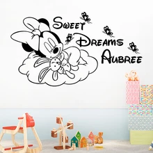 Cartoon Disney Minnie Mouse Sweet Dreams Vinyl Wall Sticker For Kids Room Decoration Nursery Baby Home Decor Mural Art Wallpaper Cartoon Disney Minnie Mouse Sweet Dreams Vinyl Wall Sticker For Kids Room Decoration Nursery Baby Home Decor Mural Art Wallpaper