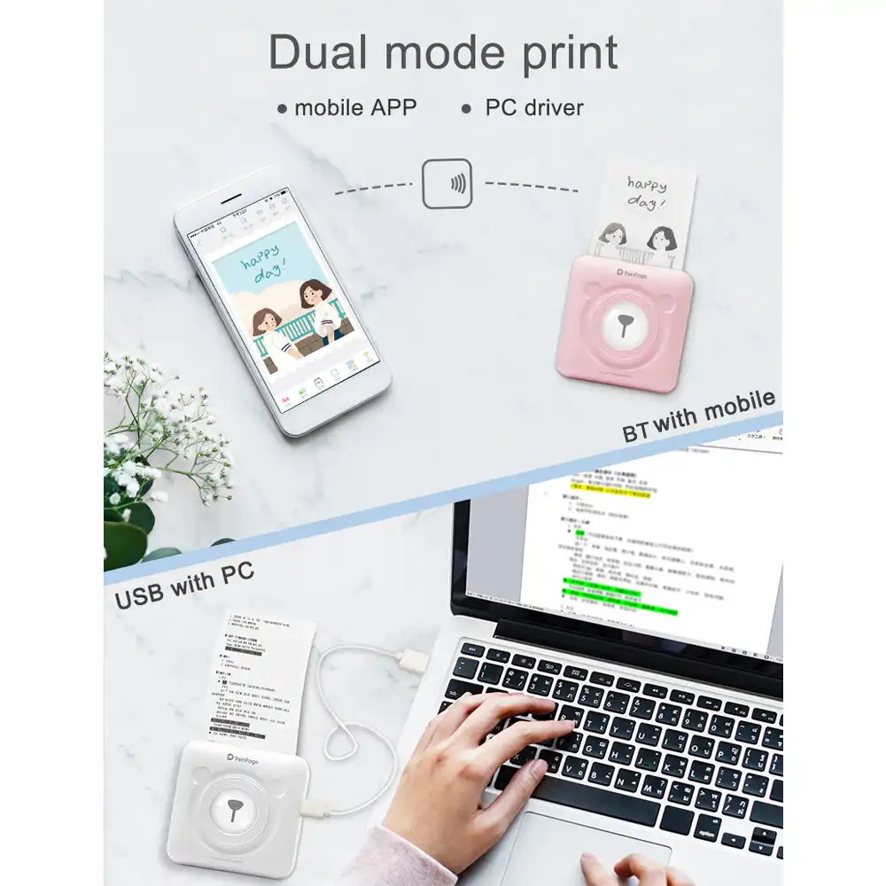 Aibecy-Mini BT Impresora de bolsillo inalámbrica Impresora portátil  instantánea móvil Impresora de recibos de papel térmico Etiqueta de  etiqueta Compatible con Android iOS Smartphone Windows Informática  Impresoras futakuchi-hakata.com