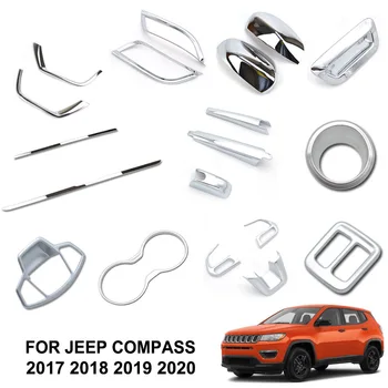 

For Jeep Compass 2017 2018 2019 2020 Front Fog Light Rear Trunk Cup Chrome Cover Trim Molding Accessories Car Styling Decoration