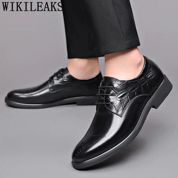 

Men Dress Shoes Oxford Crocodile Shoes Office Shoes Men Zapatos De Hombre Italiano Chaussure Homme Mariage Erkek Ayakkabi