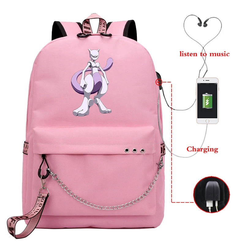 16 Mochila Pokemon рюкзак Пикачу для мужчин и женщин рюкзаки для путешествий рюкзак для ноутбука Usb зарядка школьные сумки для девочек-подростков - Цвет: 16