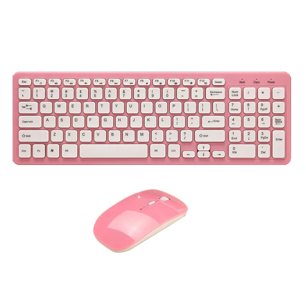 Portable Slim Ultra-Thin Business 2.4G Wireless Keyboard and Mouse Combo for Macbook Computer Laptop Desktop PC TV Office