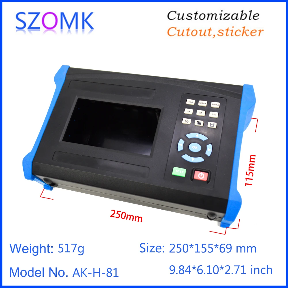 1 piece 250*155*69mm szomk handheld plastic instrument housing junction box with battery holder electronics device | Обустройство