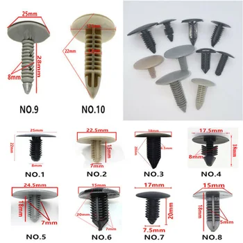 

100pcs Car Fender Door Fastener Plastic Bumper Trim Clip Body Rivet Universal New And High Quality