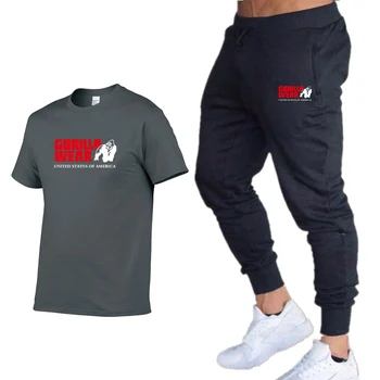 

Men's Sets T Shirts+trousers Men Brand Two piece suit tracksuit 2019 Male Casual Tshirts Workout Fitness Sets jogger suits for m