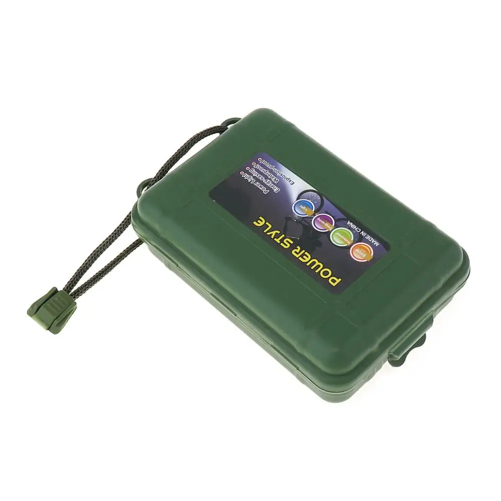 130x80x35mm Universal Waterproof Anti Fall Green Plastic Storage Box Suitable for Flashlight Light Battery Charger Case Tools portable multifunctional box